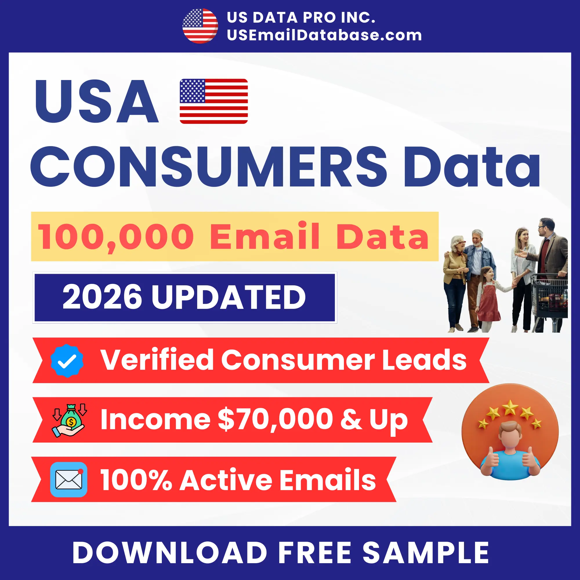 100K USA Consumers Email Database (2026)