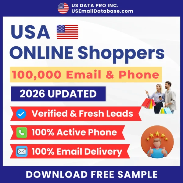 100K USA Online Shoppers Email And Phone Database (2026)