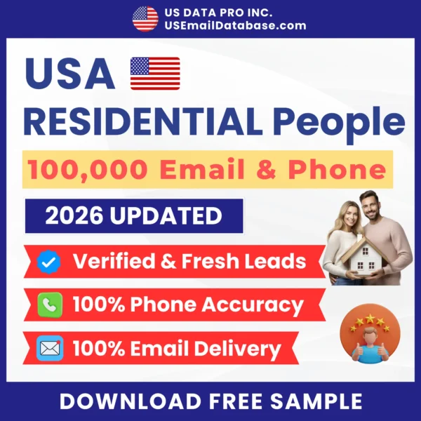 100K USA Residential People Email And Phone Database (2026)