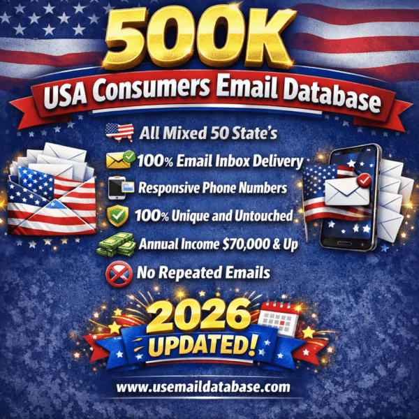 500K USA Consumers Email Database (2026)