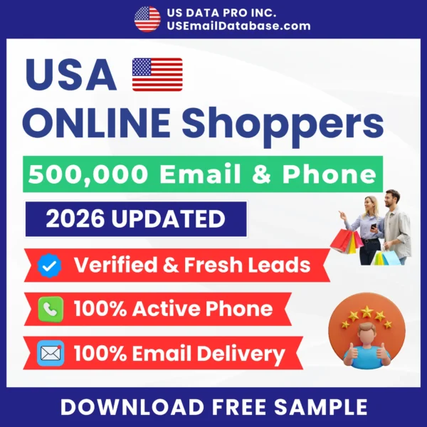 500K USA Online Shoppers Email And Phone Database (2026)