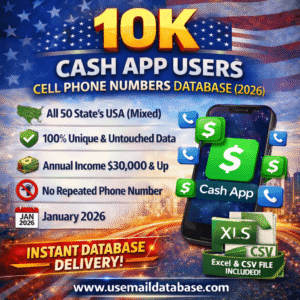 10K Cash App Users Cell Phone Database (2026)